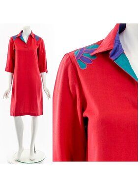Pink Wearable Art Applique Dress